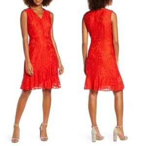 Sam Edelman Ruffled Sleeveless party Lace Dress
